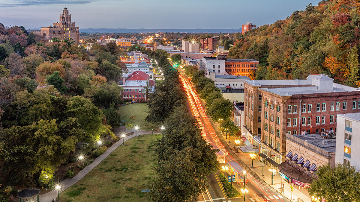 downtown_hot_springs_aerial_street_view_dusk_3